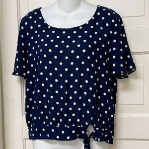Socialite Women’s Navy Polka Dot Blouse size Medium